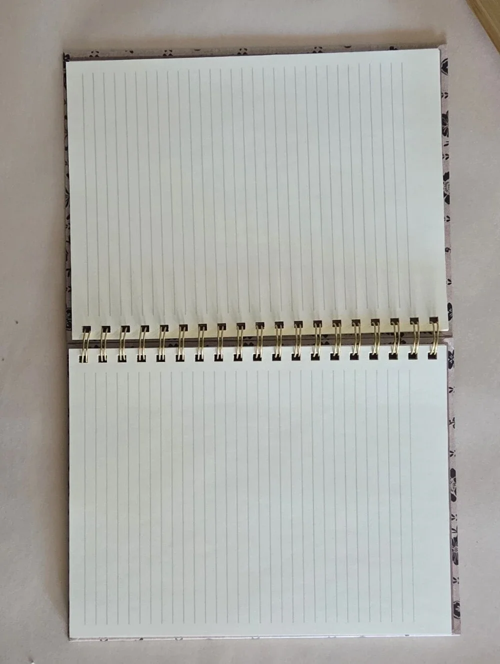 Clementine Black Floral Grid Large Spiral Hardcover Ruled Notebook